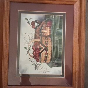 Vintage Framed 8x10 Basket of Apples Artwork